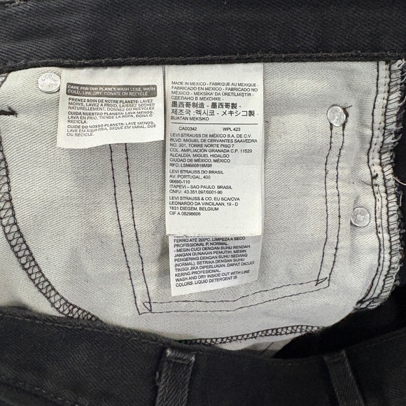 Levi's 505 Regular Fit Jeans Men's Size 42x32 Black 100% Cotton Big & Tall - Picture 8 of 9